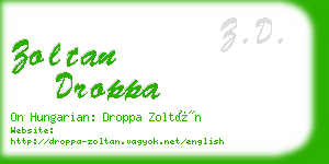 zoltan droppa business card